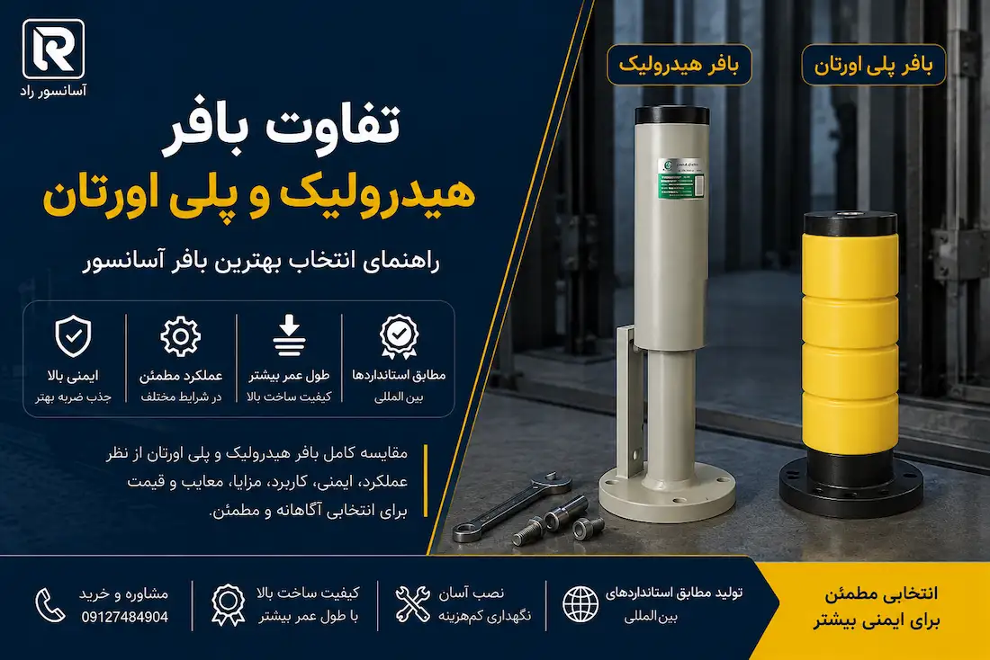 تفاوت بافر هیدرولیک آسانسور و بافر پلی اورتان | راهنمای خرید